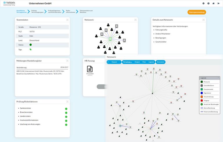 1. Schritt KYC Complyer: Identifikation Vertragspartner