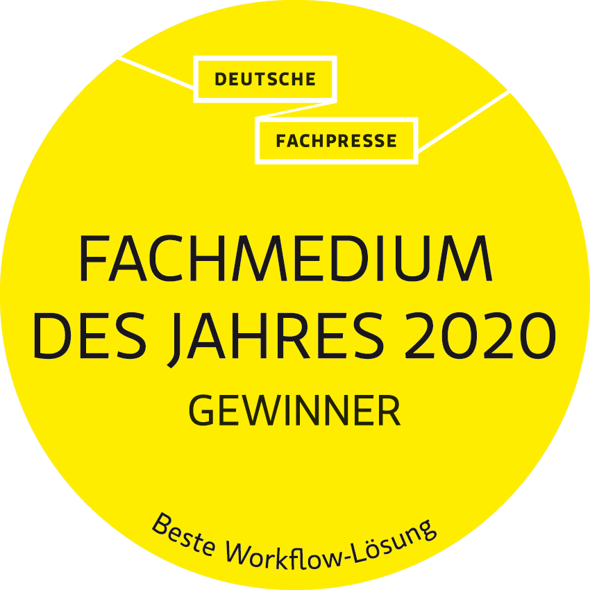 Fachmedium des Jahres 2020 Auszeichnung Fachmedium des Jahres 2020 Auszeichnung Siegel