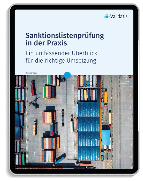 Titelbild für Whitepaper Sanktionslistenprüfung in der Praxis